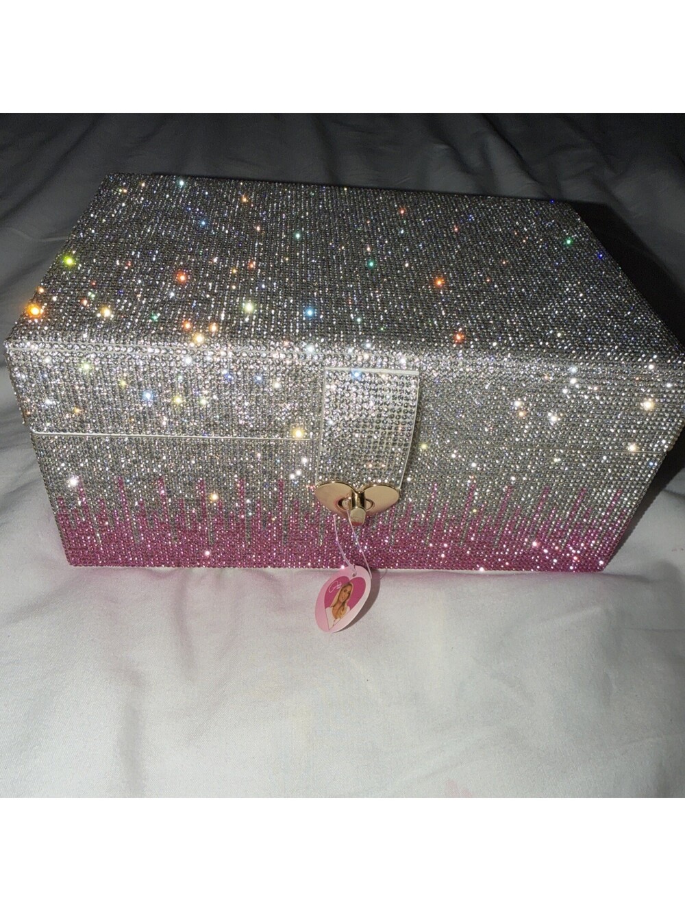 Paris Hilton Rhinestone Accent Jewelry Box   6x9x4